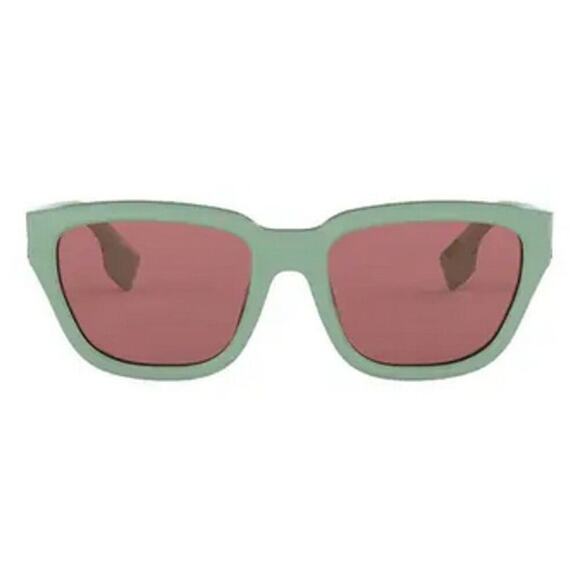 Burberry 54mm Square Sunglasses Frame Green Lens Violet - Picture 1 of 12